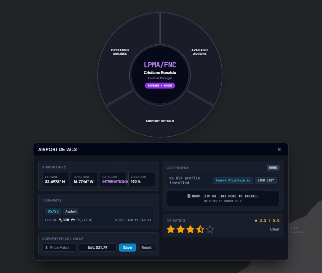 SceneryX Instant GSX Pro Profile Installer and Airport Runway Information Dossier